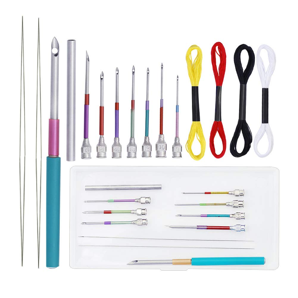 Magic DIY Embroidery Pen Knitting Sewing Tool Kit Punch Needle Set 50  Threads US 
