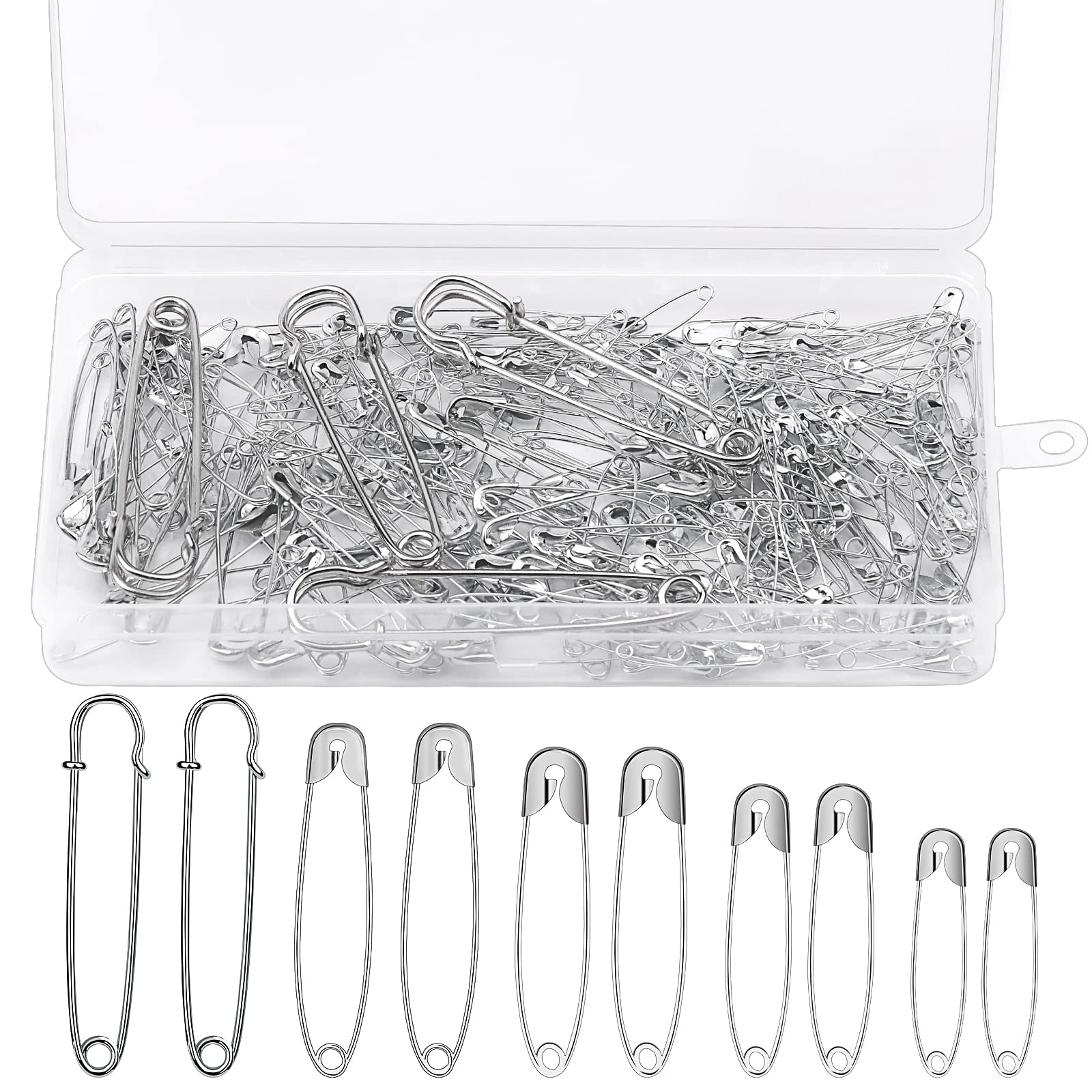 20 Pack Black Large Safety Pins, 4 Heavy Duty Blanket Pins for All Kinds  of Handicrafts, Clothing, Blankets and Other Materials as Well as DIY