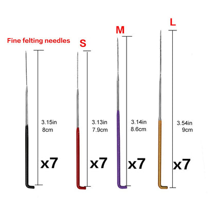 4 Sizes 28 Pieces Felting Needles Kit, Felting Tools Needle Felting Needles  Set for DIY Wool Felt Art Crafts (XS,S,M,L) – Mayboos