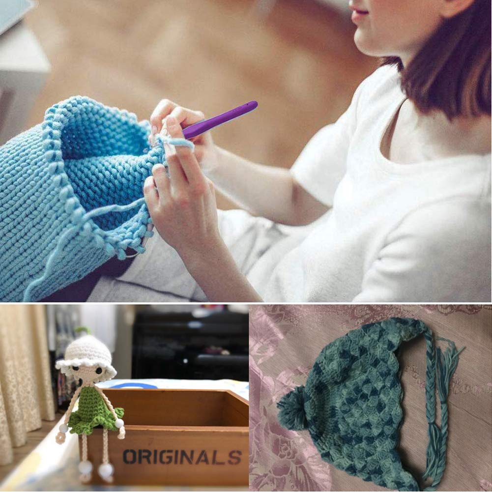 Crochet Hook Set With Case Weave Yarn Needle Kit Wtih Scissors