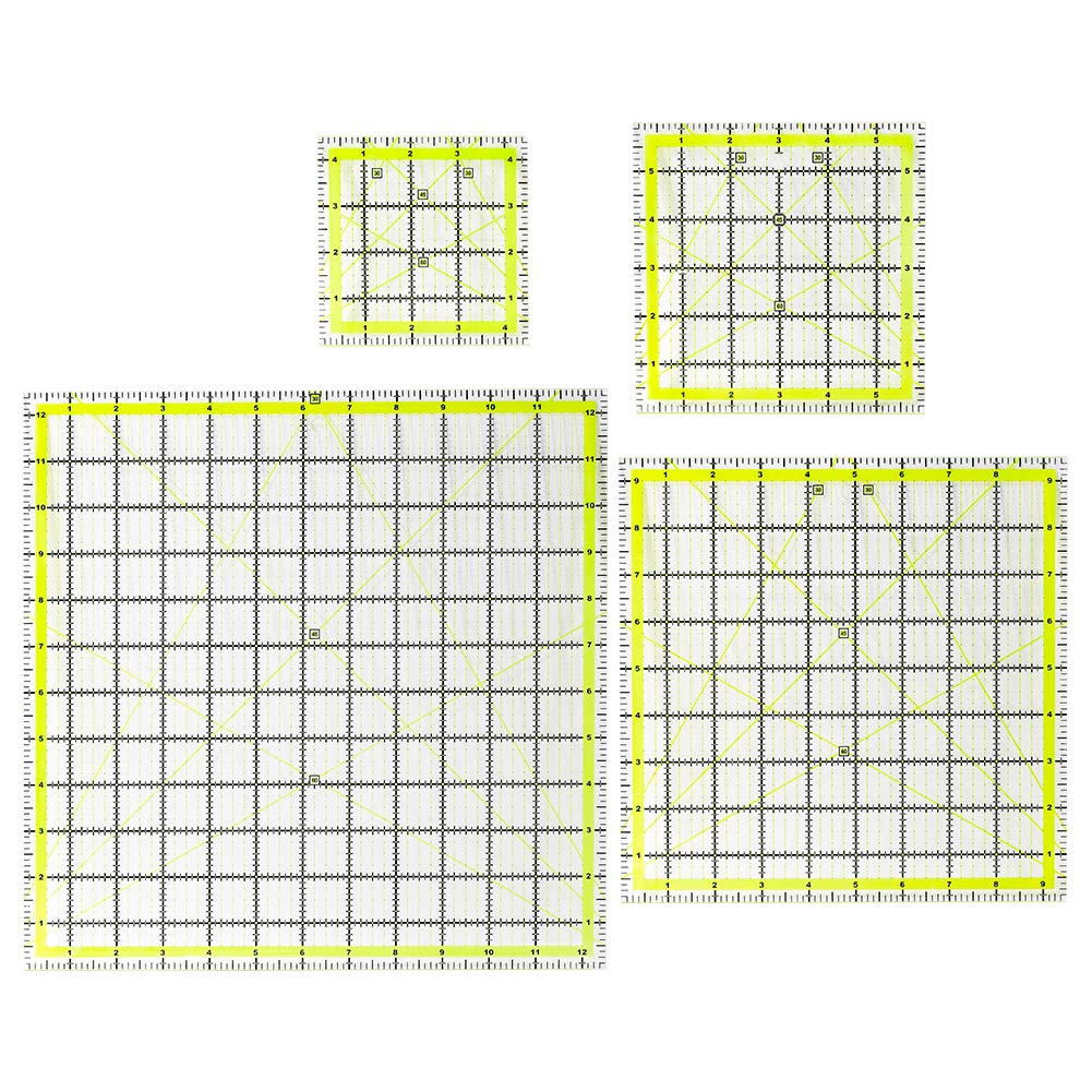 UOOU 4 Pack Quilting Ruler, Square Quilting Rulers Fabric Cutting