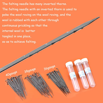 132 Pcs Needles Wool Felting Needles Tools