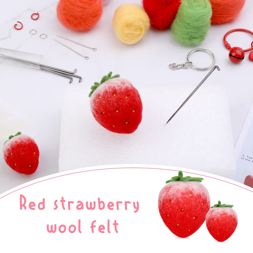 Strawberry Needle Felting Kit with Instructions