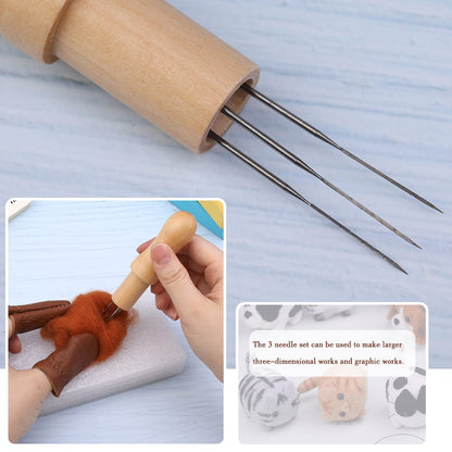 Felting Needle with 3 Needles Tool