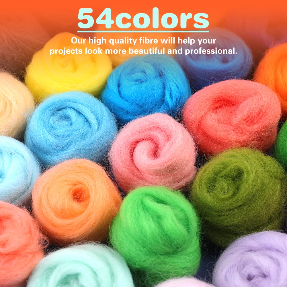 54 Colors Fiber Wool Yarn, Fiber Wool Yarn Roving