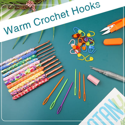 2mm-6.5mm Crochet Kit Comfy Grip Crochet Needles for Crocheting Knitting