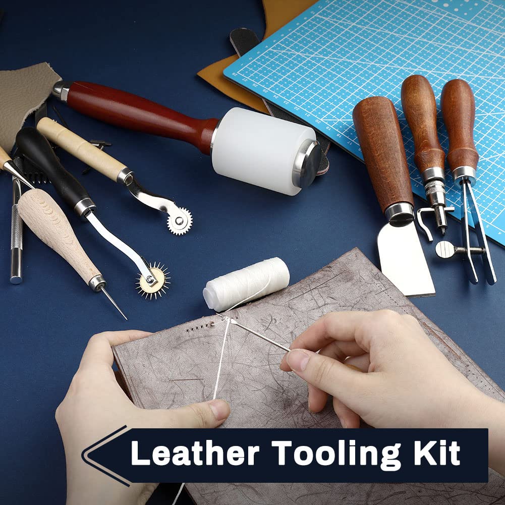Leather Working Kit, Leather Working Tools for Beginners, Leather Crafting  