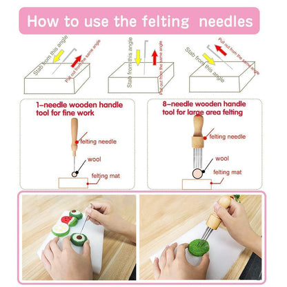 596Pcs Needle Felting Kit Includes Wool Felt Tools with Felting Tool Instruction