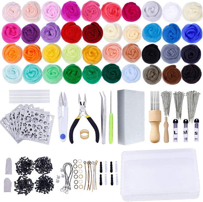 596Pcs Needle Felting Kit Includes Wool Felt Tools with Felting Tool Instruction